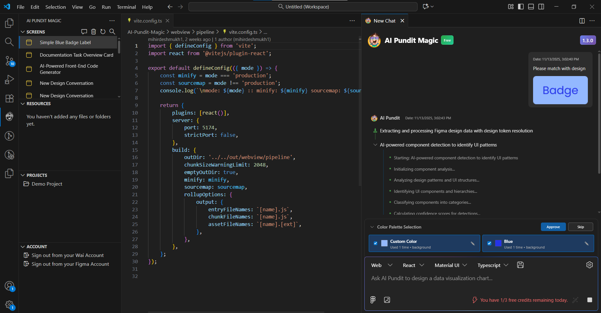Color Palette Selection Interaction