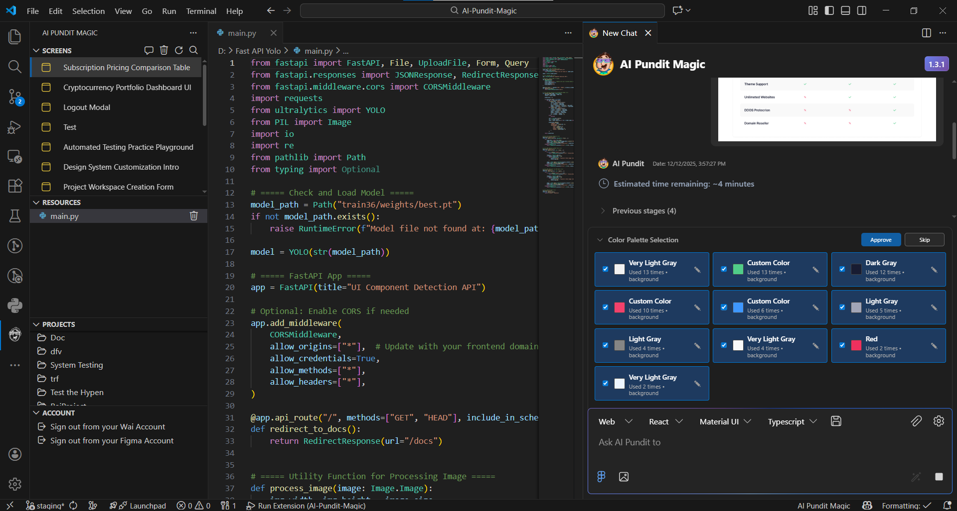 Color Palette Selection Interaction