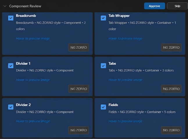 Component List Review Interaction