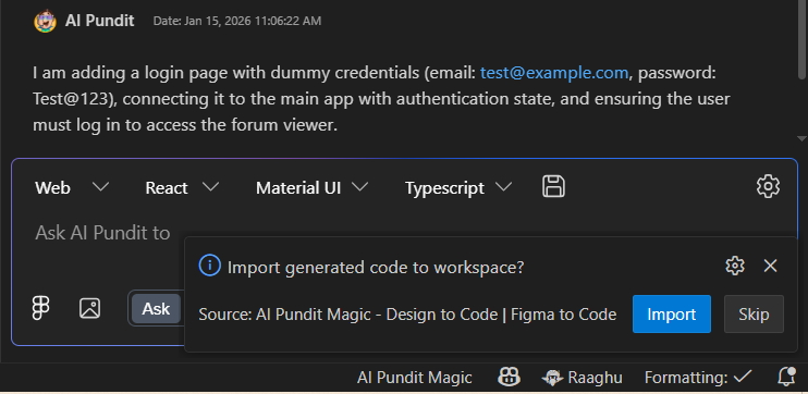 Ask to Agent Mode Switch