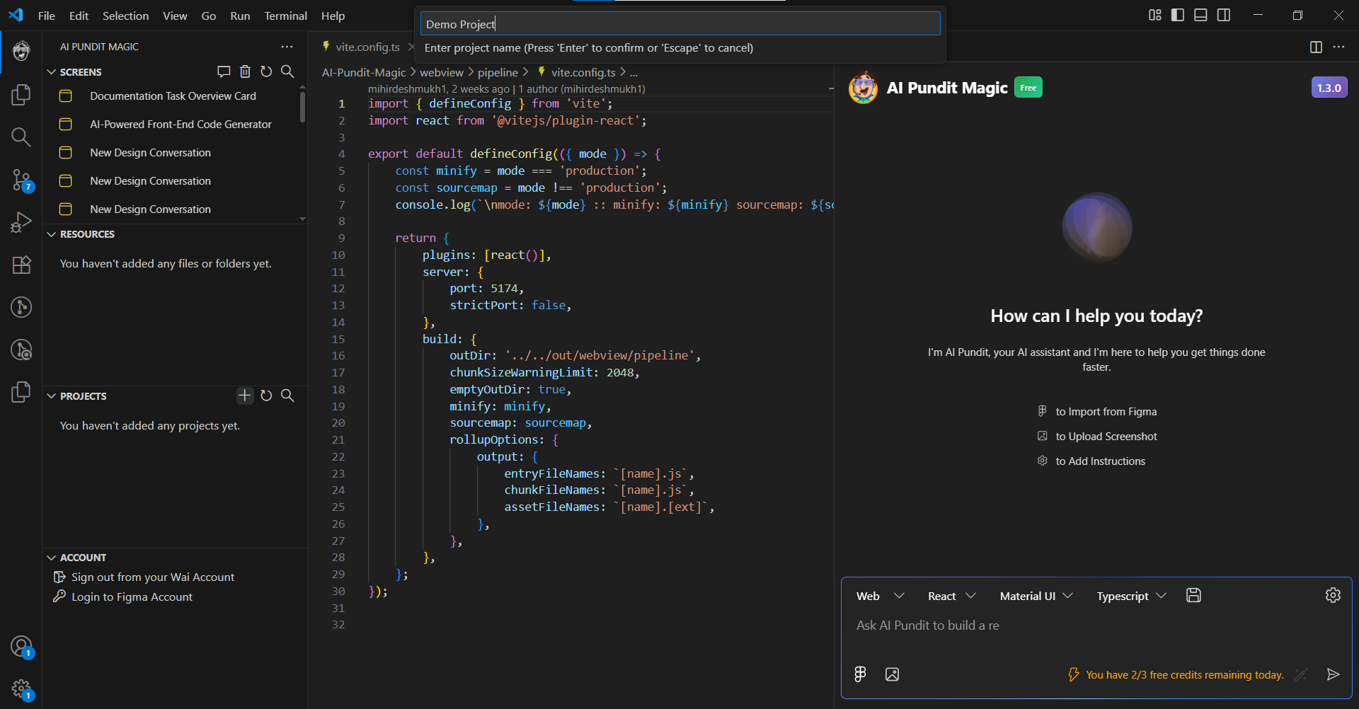 Project Creation Flow